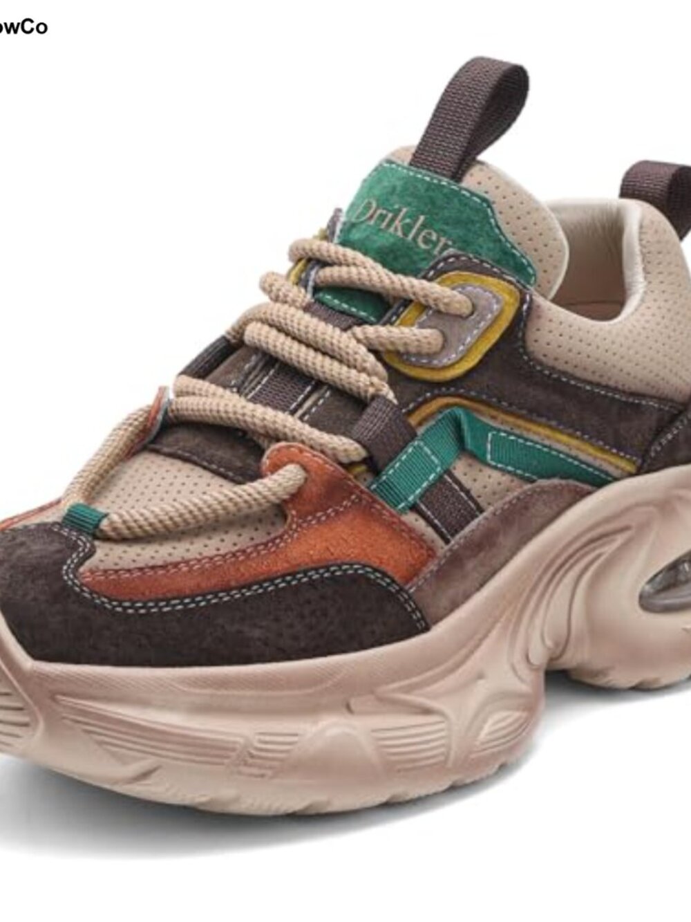 Women's Premium Leather Lace-Up Platform Sneakers Comfortable Non Slip Walking